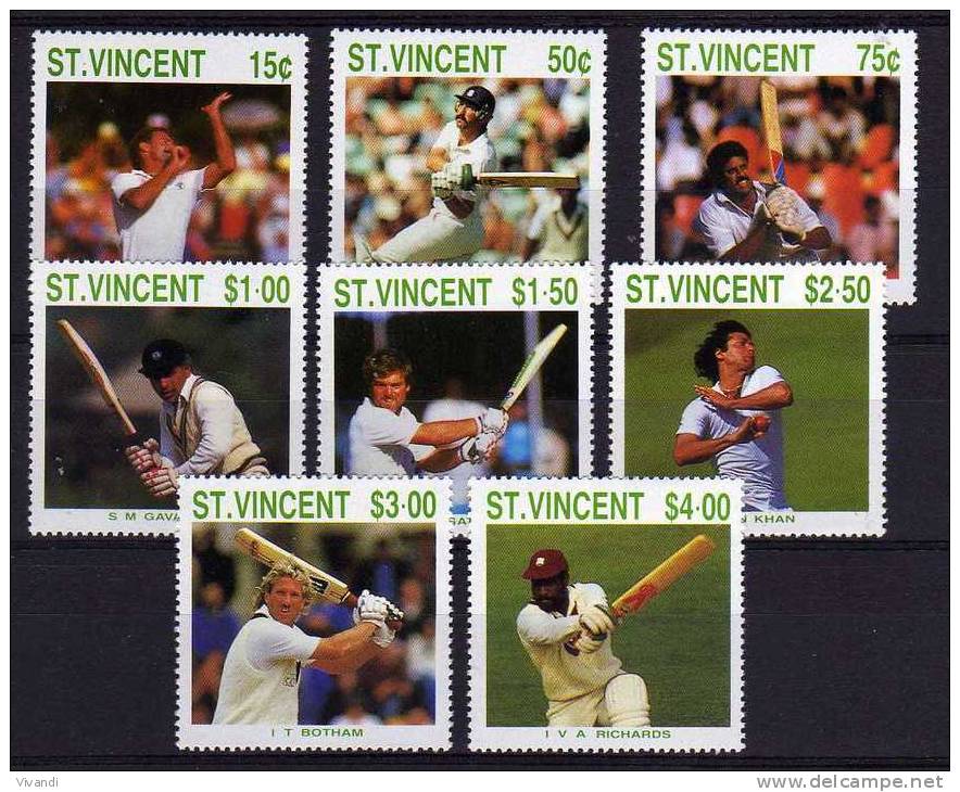 St Vincent - 1988 - Cricketers Of 1988 International Season - MNH - St.Vincent (1979-...)