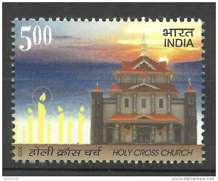 INDIA, 2009, Holy Cross Church, Christianity, Candle, Architecture, Building,  MNH,(**) - Unused Stamps