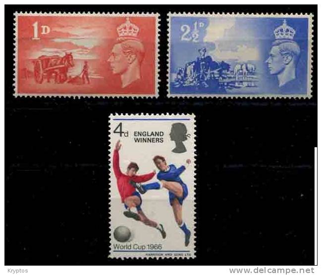 Great Britain 1948 & 1966. Liberation & World Cup - 2 Complete Sets (3 Stamps) - Other & Unclassified