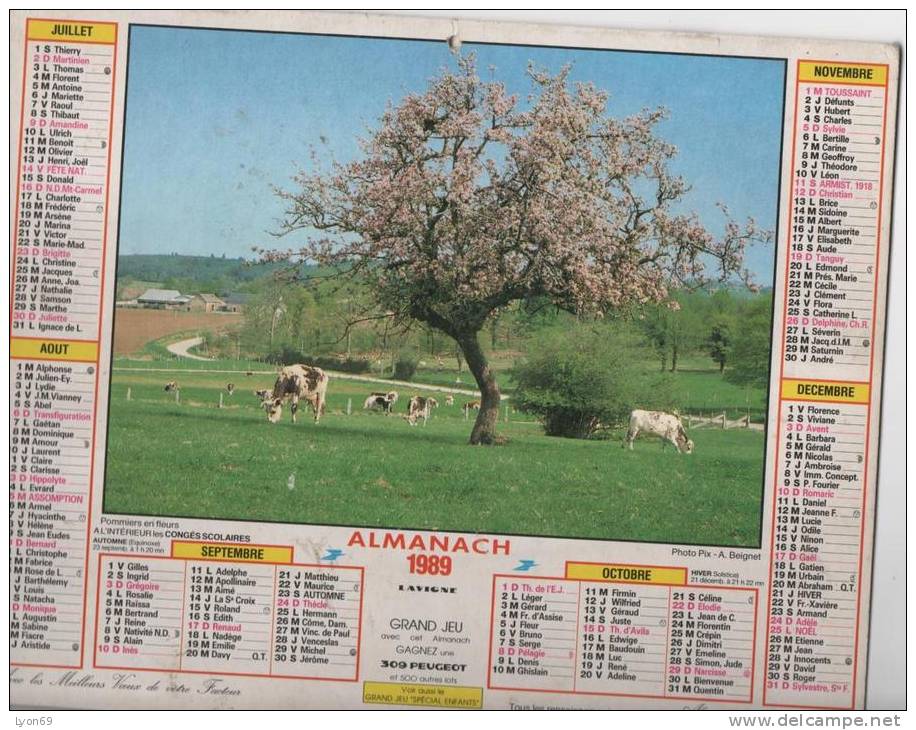 ALMANACH DES PTT 1989  EDITEURLAVIGNE - Formato Grande : 1981-90