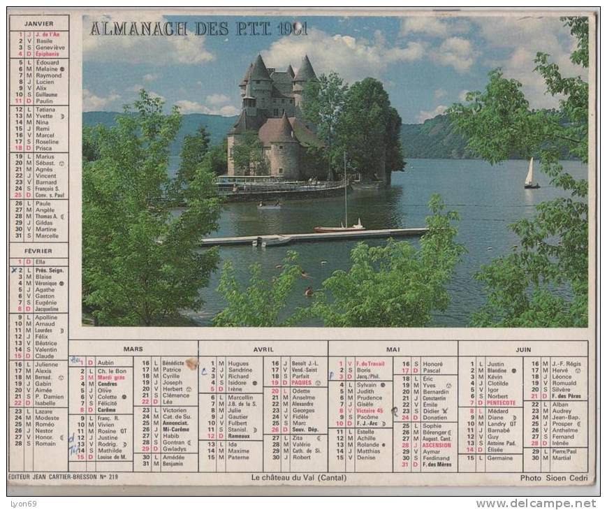 ALMANACH DES PTT 1981  EDITEUR CARTIER BRESSon - Big : 1981-90