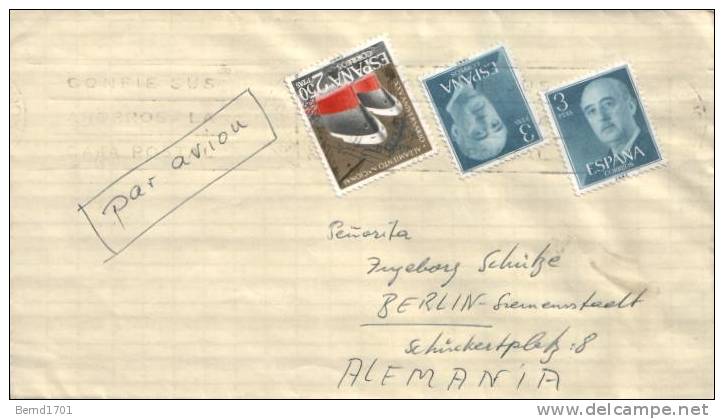 Spanien / Spain - Umschlag Echt Gelaufen / Cover Used (l 678) - Briefe U. Dokumente