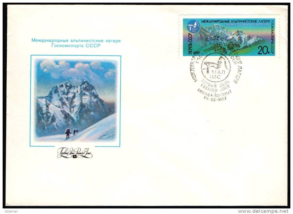 MOUNTAINEERING - SOVIET UNION MOSCOW 1987 - MOUNTAINS DONGUZ-ORUN & NAKRA-TAU - Mi. 5687 / Sc. 5534 - FDC - Escalada