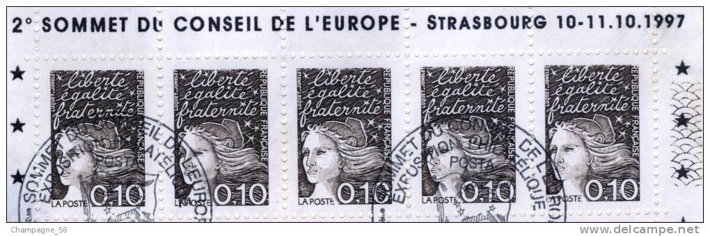 VARIÉTÉS LIMITÉE N° 0223 / 1100 RARE MR  CHIRAC PRÉSIDENT CONSEIL DE L'EUROPE MARIANNE 10.11.10.1997 OBLITÉRÉ - Brieven En Documenten