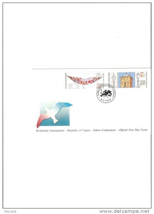 Serie Sobre De Primer Dia Chipre 1990 - Briefe U. Dokumente