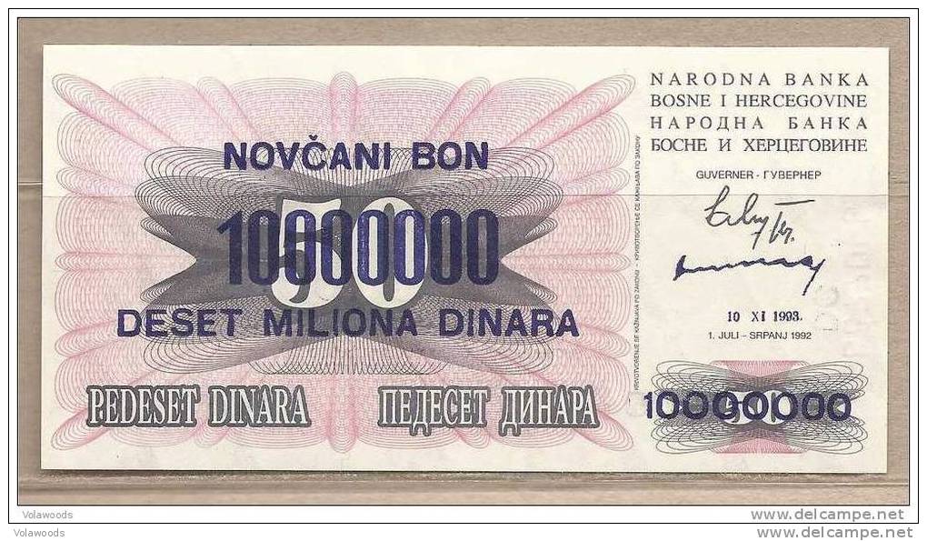 Bosnia Erzegovina - Banconota Circolata Da 10.000.000 Dinari - 1993 - Bosnië En Herzegovina