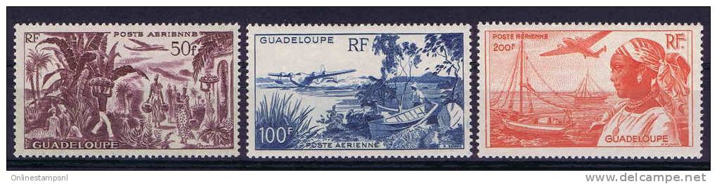 Guadeloupe: Yv. Nr Aero 13 - 15  MH/* Maury Cat Value €  25 - Airmail