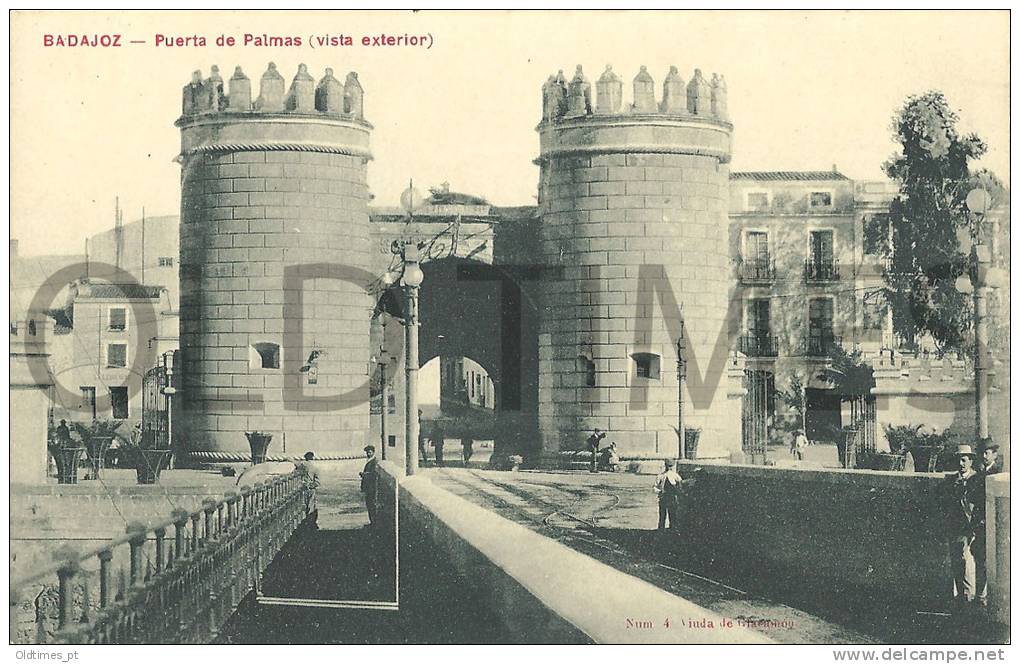 SPAIN - BADAJOZ - PUERTA DE PALMAS (VISTA EXTERIOR) - 1915 PC - Badajoz