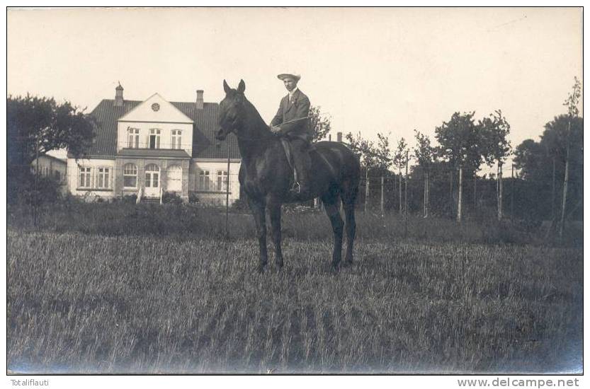 Langeln Bei Barmstedt Hofbesitzer P Boehmer Zu Pferd Ross  Gelaufen 1.10.1913 HOHENWESTEDT Private Fotokarte - Pinneberg