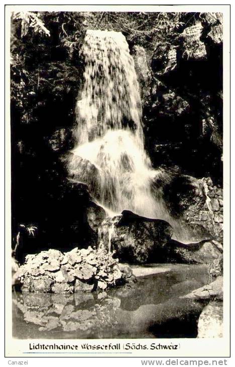 AK Lichtenhainer Wasserfall, Ung, 1950 (Lichtenhain, Kirnitzschtal,Bad Schandau) - Bad Schandau