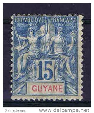 Guyane: Yv Nr 35 Not Used No Gum (*), Maury Cat Value € 50 - Unused Stamps