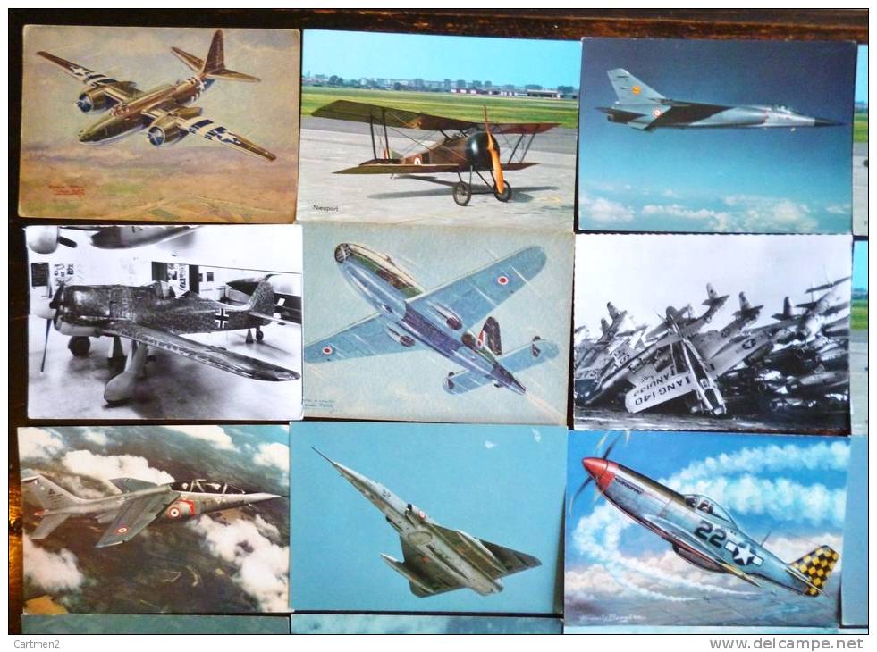 25 CARTE AVION DE CHASSE AVIATION MILITAIRE GUERRE MIRAGE NIEUPORT GLOSTER JAGUAR DOUGLAS FOUGA FIAT ALPHAJETS DASSAULT - 1946-....: Era Moderna