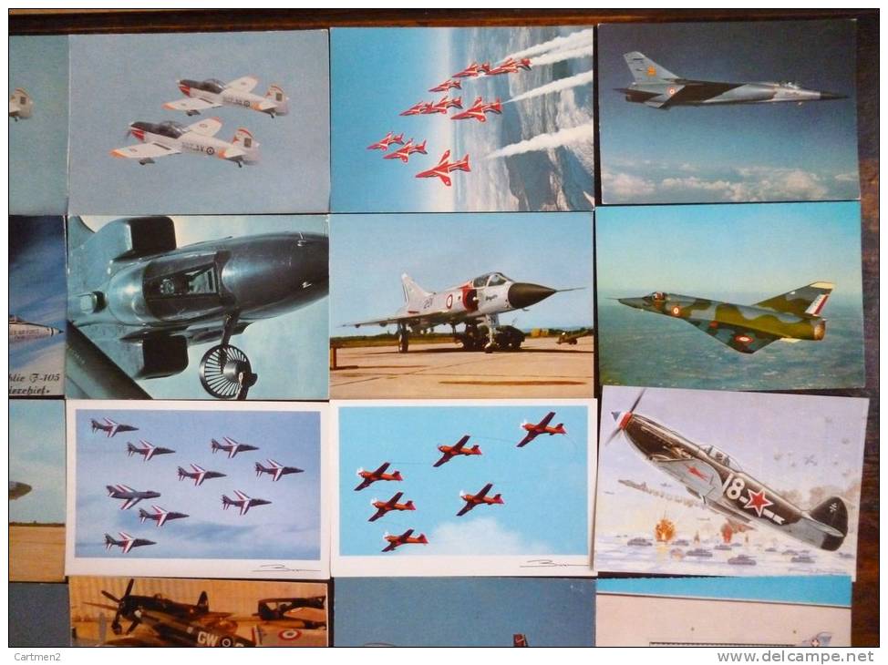 25 CARTE AVION DE CHASSE AVIATION MILITAIRE GUERRE MIRAGE JAGUAR MUDRY FOUGA PATROULLE VAUTOUR GUERRE AVION ECOLE - 1946-....: Modern Era