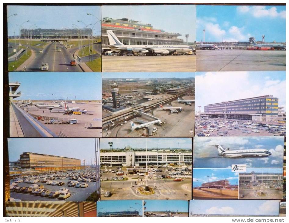 LOT DE 30 CARTES : AEROPORT DE PARIS -ORLY LE BOURGET AIRPORT AEROGARE ILIOUCHINE BOEING PARKING RESTAURANT SATELLITE - Aerodrome