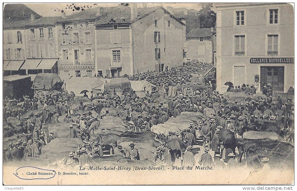 LA MOTHE-SAINT-HERAY-PLACE DU MARCHE   Belle Carte Animée! - La Mothe Saint Heray