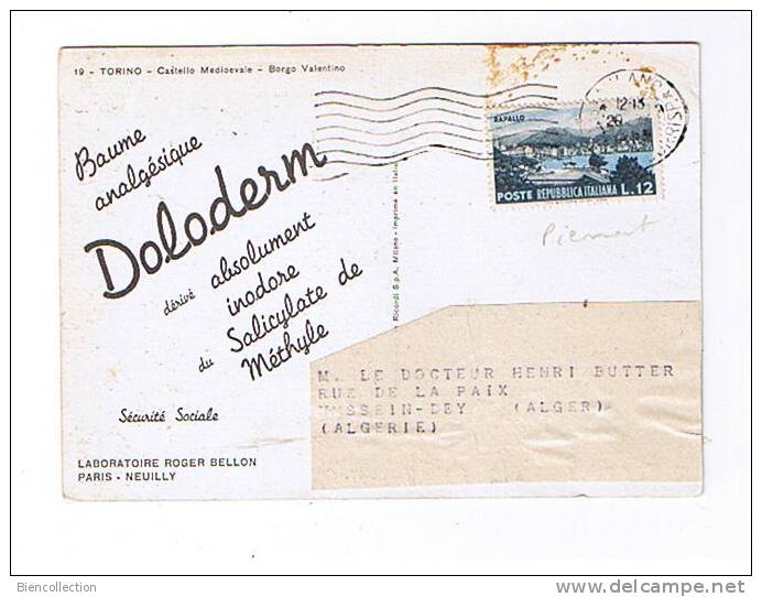 Italie.publicité Doloderm Laboratoire Bellon.Turin - Autres Monuments, édifices