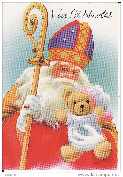 Saint Nicolas Et Ours, Teddy Bear + 1 Chromo St Nicolas Et Son âne 3, à Voir !!!!!!!!!!!!! - Sinterklaas