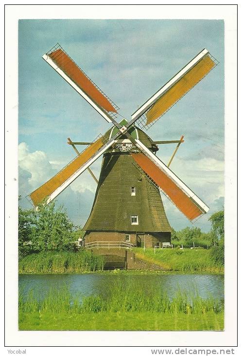 Cp, Pays-Bas, Kinderdijk, Drainage-Mills Of The Kinderdijk-complex Polder "The Overwaad", Voyagée - Kinderdijk