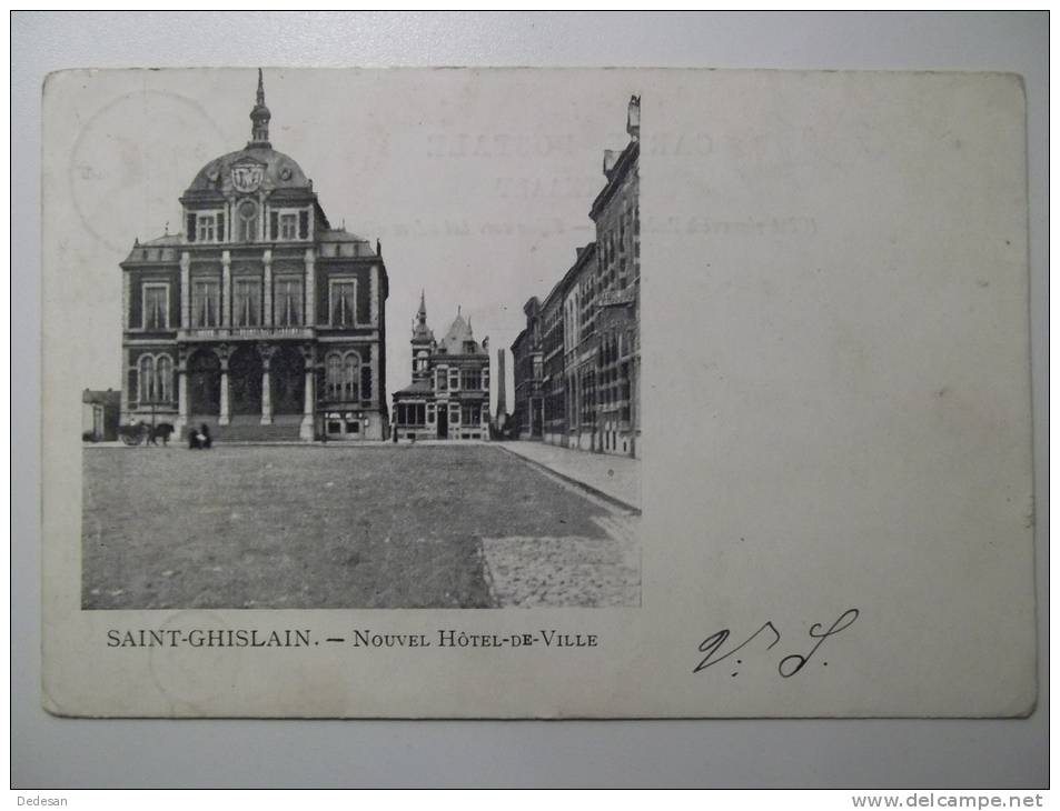 Cpa Saint Ghislain Nouvel Hôtel De Ville - Belgique Vue Rare 1902 - BE01 - Saint-Ghislain