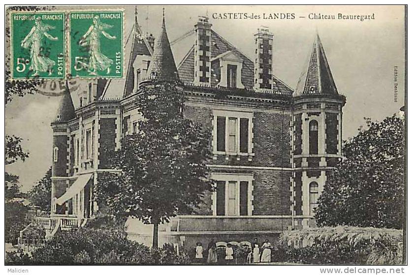 Landes -ref A147-castets Des Landes - Chateau Beauregard -carte Bon Etat  - - Castets