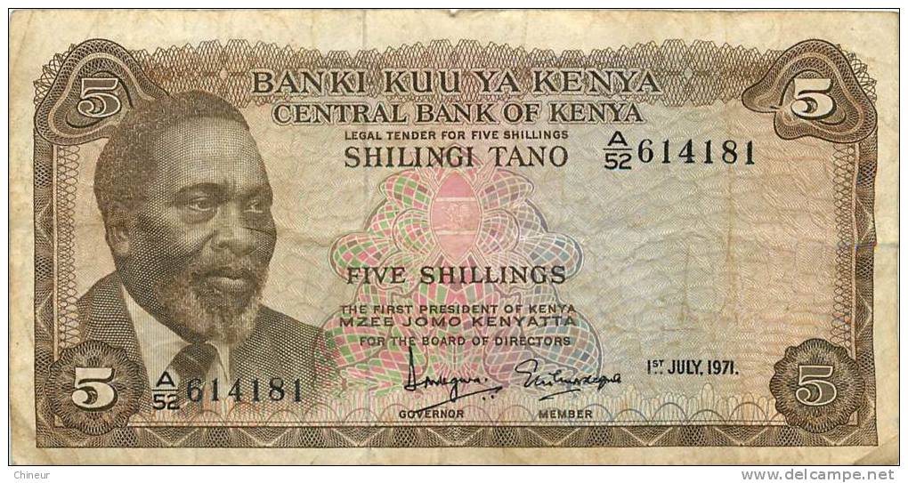 BILLET KENYA 5 SHILLINGS 1971 - Kenya