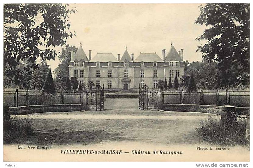 Landes -ref A117- Villeneuve De Marsan - Chateau De Ravignan  -carte Bon Etat  - - Villeneuve De Marsan