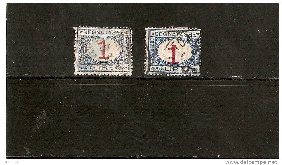 ITALIE  TIMBRES  TAXE  N 13 ET 13A Double Impression Du Chiffre 1    OBLITERE - Taxe