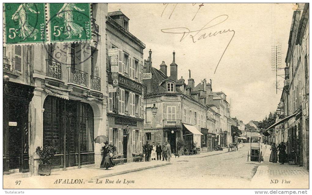 CPA 89 AVALLON LA RUE DE LYON 1907 - Avallon