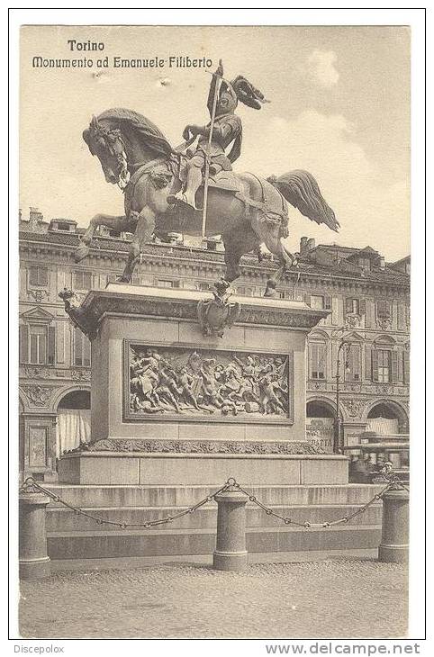 G1165 Torino - Monumento A Emanuele Filiberto Di Savoia - Old Mini Card / Non Viaggiata - Andere Monumente & Gebäude