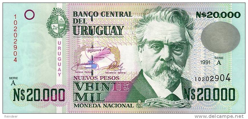 ® URUGUAY: 20000 Nuevos Pesos (1991) UNC - Uruguay