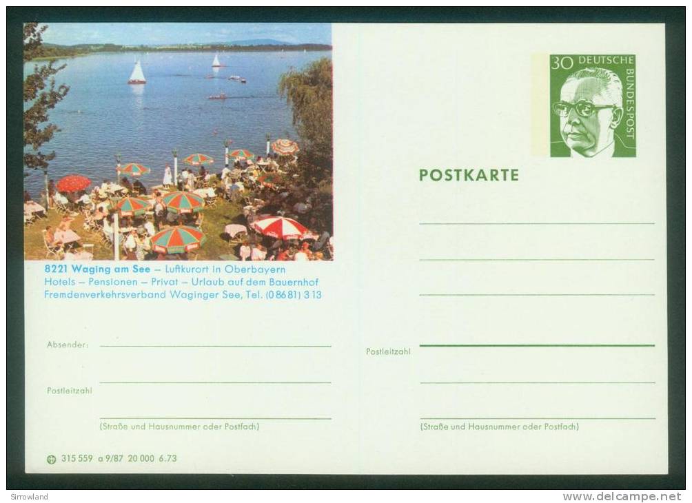 Bund BPK  1973  Mi: P 109 A9-087  Waging Am See - Strandcafé - Illustrated Postcards - Mint