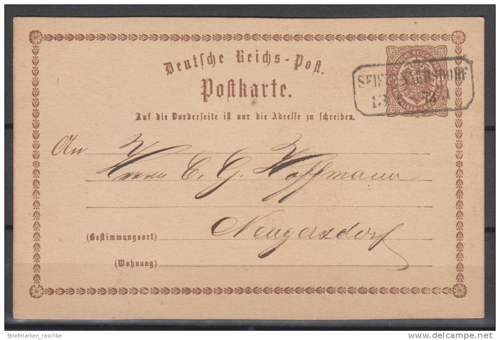 D.R.P1,mit Nachverw.Sachsen-o,Seifersdorf (3005) - Lettres & Documents