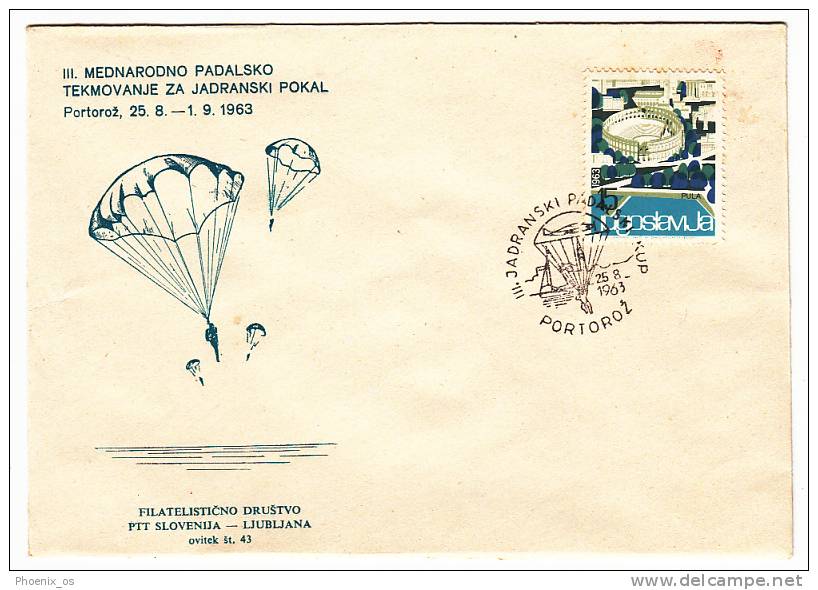 YUGOSLAVIA - International Competition Parachutists - Portorož 1963 - Commemorative Seal - Parachutting