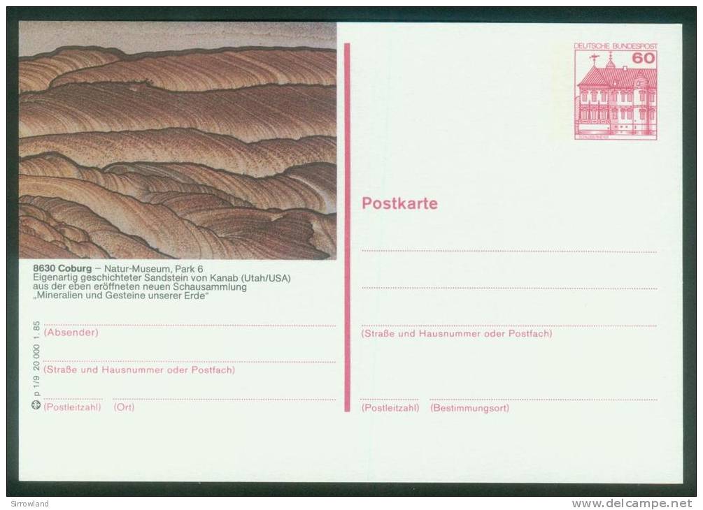 Bund BPK  1985  Mi: P 138 P1-009  Coburg - Sandsteinformation - Illustrated Postcards - Mint