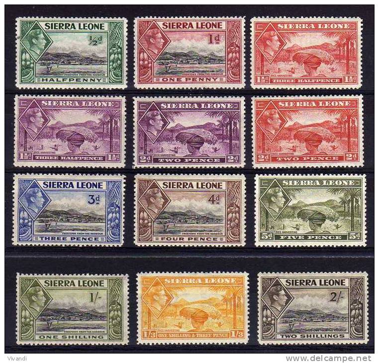 Sierra Leone - 1938/44 - Definitives (Part Set) - MH - Sierra Leone (...-1960)