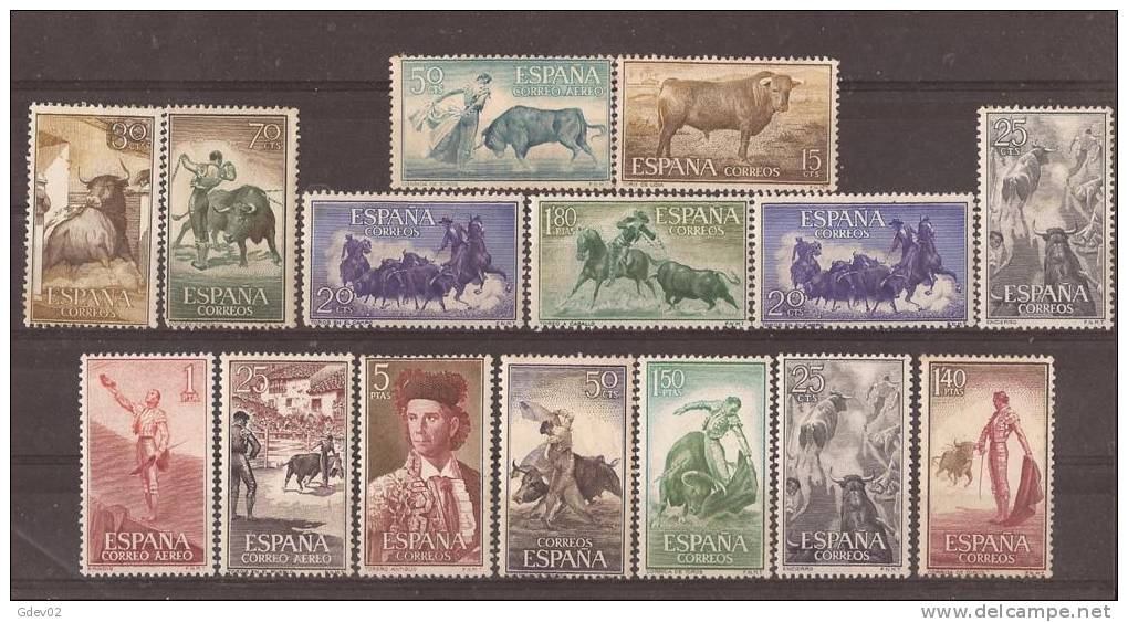 ESLT-LT4TME.España.Spain. Espagne.Toros Y Toreros.Corridas De Toro.Toreo A Caballo.LOTE AÑO 1960  DE ESPAÑA - Vrac (max 999 Timbres)