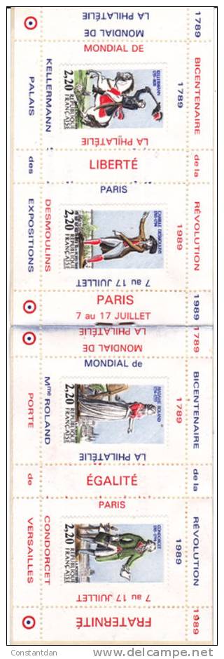 FRANCE CARNET PRIVE EMIS A L'OCCASION DU MONDIAL DE LA PHILATELIE DU 7/17 JUILLET 1989 - Autres & Non Classés