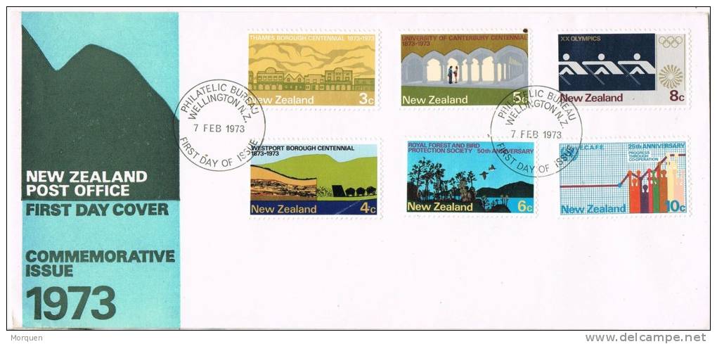 0086. Carta F.D.C. Wellington (nueva Zelanda) 1973. Conmemorative - FDC