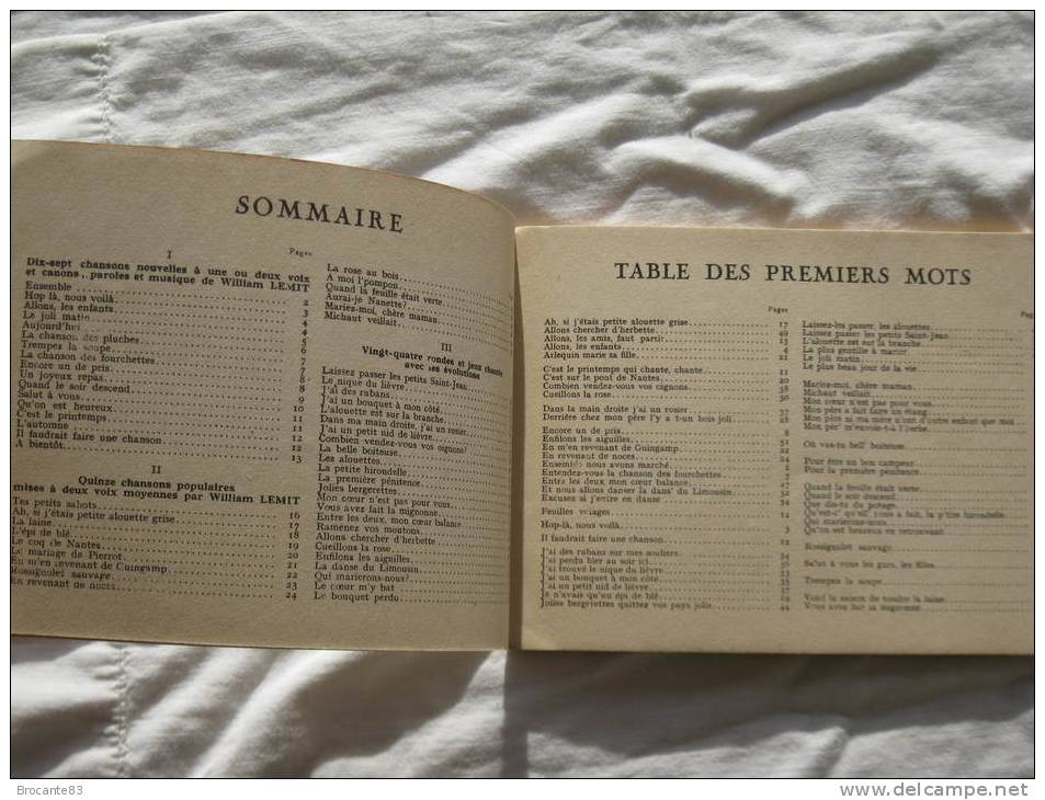WILLIAM LEMIT ENSEMBLE RECUIL DE CHANT POUR COLONIE PATRONAGE SCOUT DE 1946 - Chant Chorale