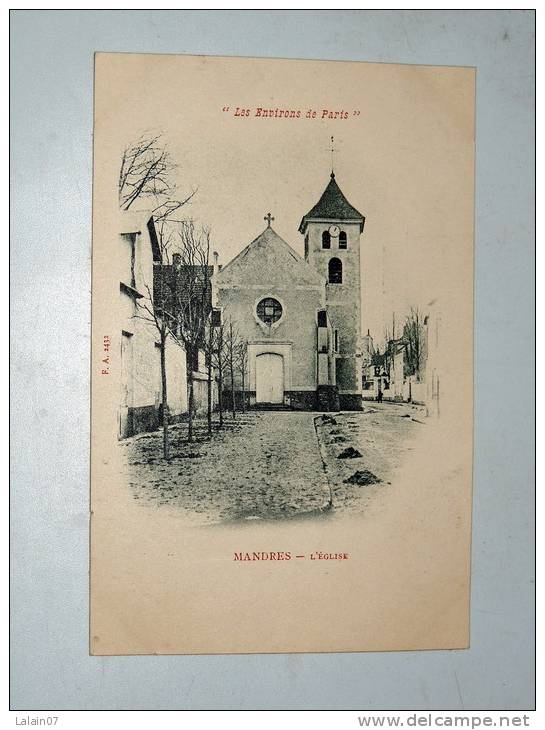 Carte Postale Ancienne : MANDRES : L'Eglise - Mandres Les Roses