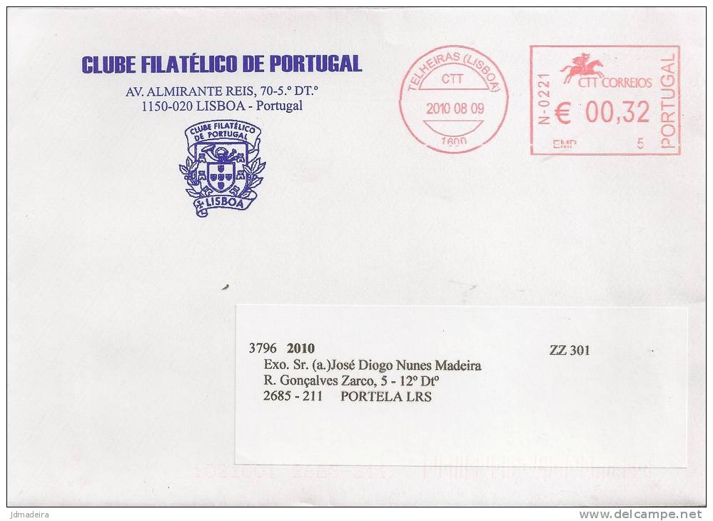 Portugal Cover With Meter Stamp - Brieven En Documenten