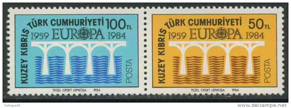 Cyprus Turkish Chypre Turque 1984 Mi 143 /42 YT 128 /27 ** C.E.P.T 25th Anniversary Logo - Europa Cept - Nuovi