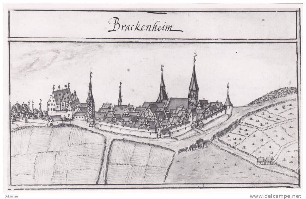 Foto Von 1960: Brackenheim Um 1685, Aus Dem Kieserschen Forstlagerbuch, 18 X 11 Cm - Places