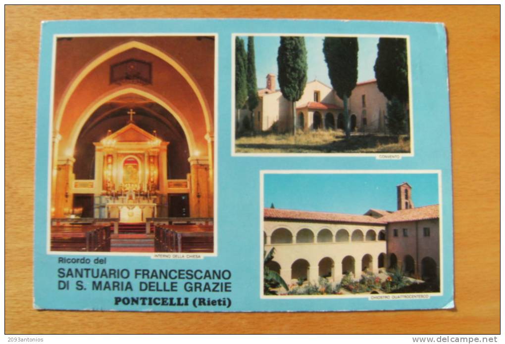 CARTOLINA  Di PONTICELLI   SABINO  RIETI     A1334 SANTUARIO S. MARIA GRAZIE - Rieti