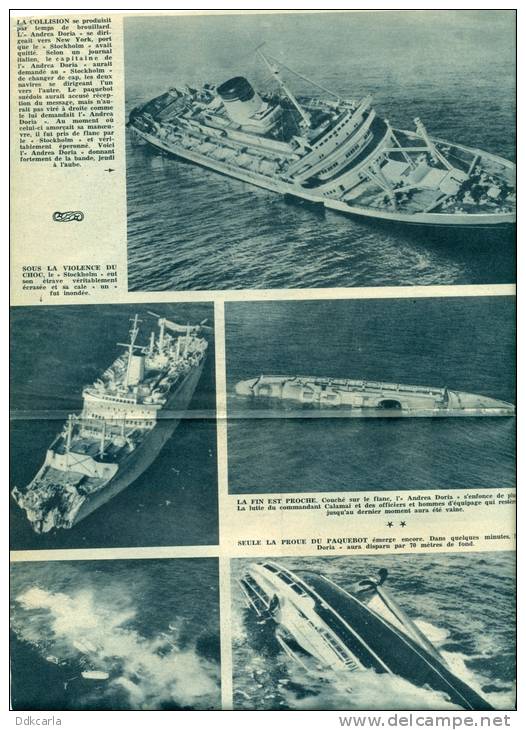 Reportage Van 3 Bladzijden - La Tragédie De L'"Andrea Doria" Paquetbot - Non Classés