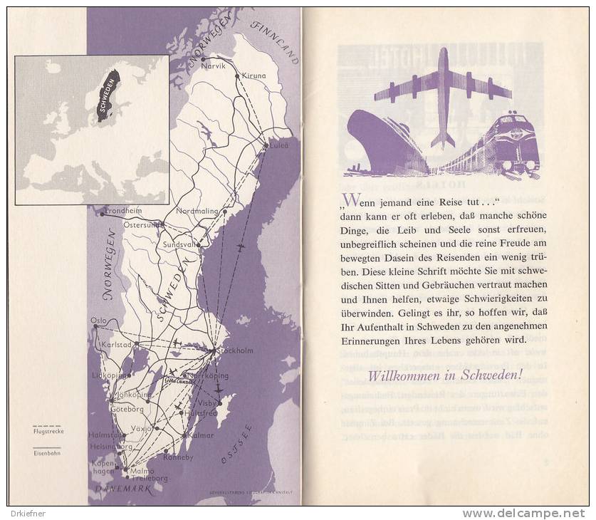 Kleiner Reisebegleiter Durch Schweden, 1960-1961, 32 Seiten - Suède