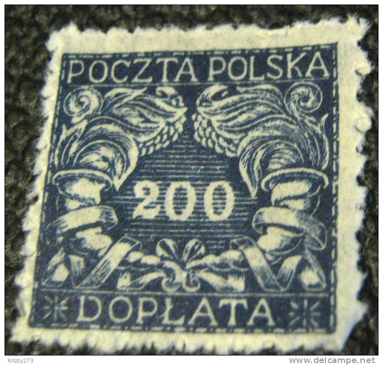 Poland 1919 Postage Due 200f - Used - Segnatasse