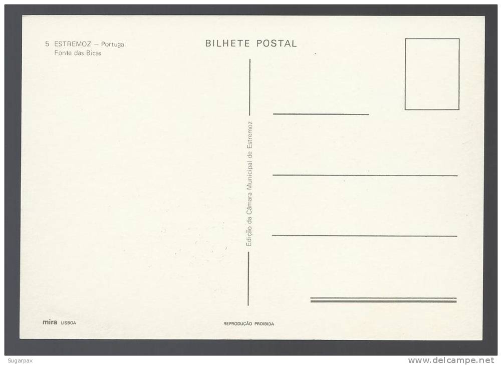 PORTUGAL - ÉVORA - ESTREMOZ - FONTE DAS BICAS - C. M. E. N.º 5 - 2 SCANS - Evora