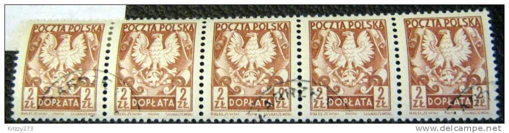 Poland 1951 Postage Due 2zl X5 - Used - Taxe