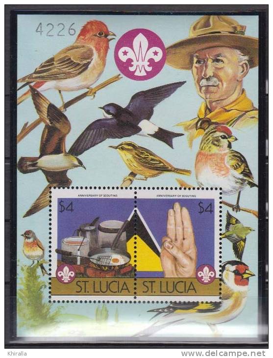 St. LUCIE      1986     BF  N°  44   COTE  9.00    EUROS     ( 587 ) - St.Lucia (1979-...)